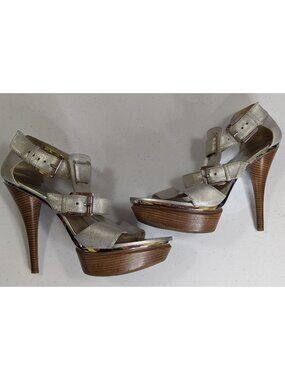 Michael Michael Kors Metallic Silver High Heel Sandals 9.5M